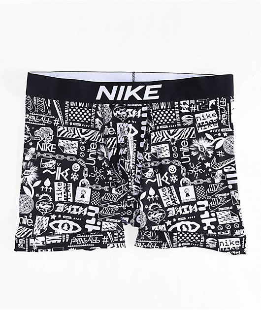 Nike Essential Icons Print Black & White Boxer Briefs