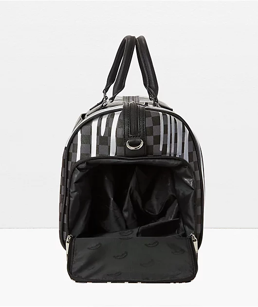 101309-sprayground-platinum-drip-black-checkered-duffle-bag-2.webp Sprayground Platinum Drip Black Checkered Duffle Bag