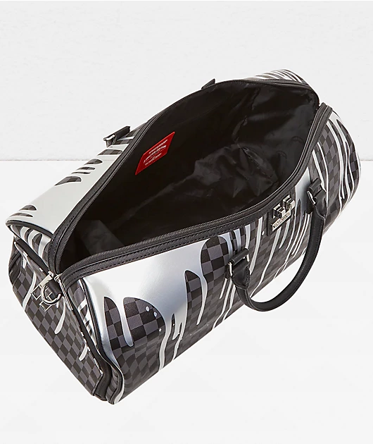 101309-sprayground-platinum-drip-black-checkered-duffle-bag-4.webp Sprayground Platinum Drip Black Checkered Duffle Bag