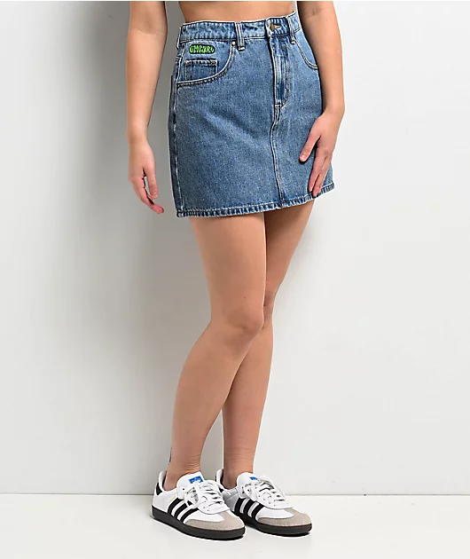 Empyre Leah Billie Wash Blue Denim Skirt