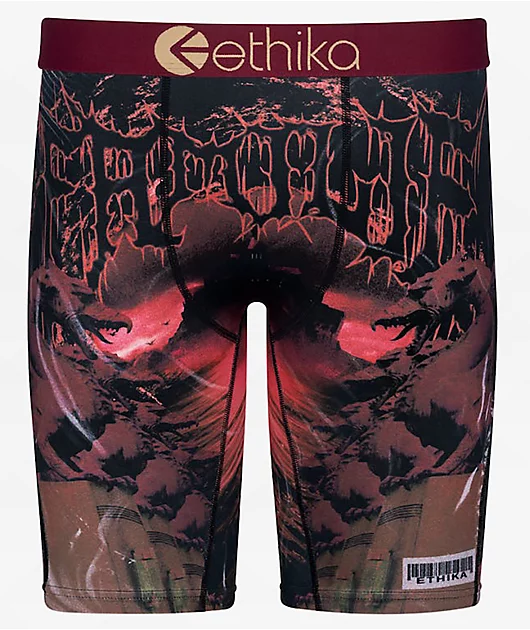 Ethika Dark Paradise Maroon Boxer Briefs