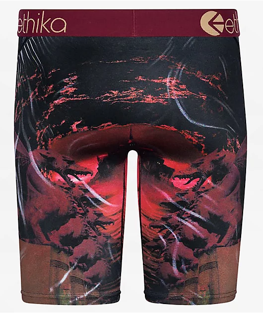 Ethika Dark Paradise Maroon Boxer Briefs