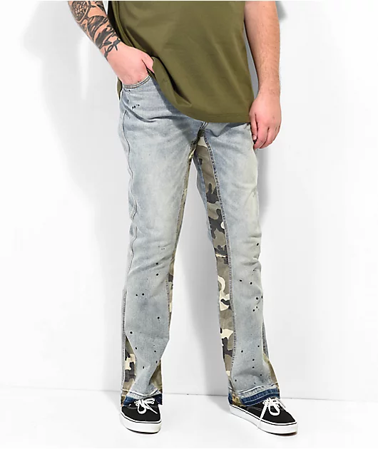 1033-eptm-camo-light-blue-flare-denim-jeans-4.webp EPTM Camo & Light Blue Flare Denim Jeans