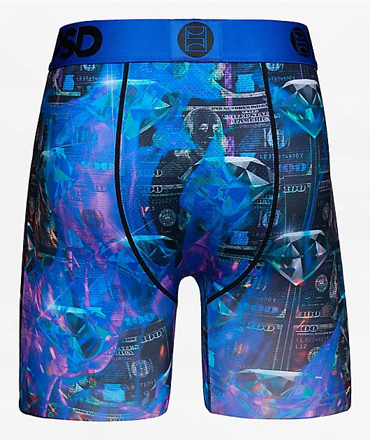 PSD Thermal Money Diamonds Blue Boxer Briefs