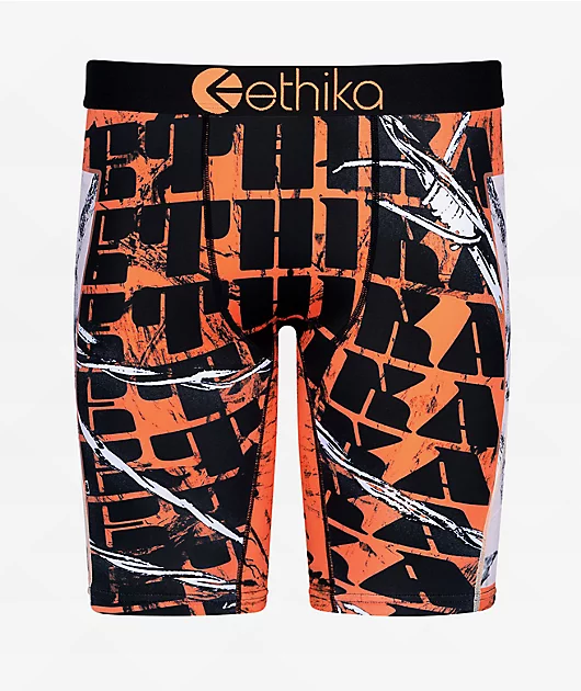 Ethika Kids Hi Visibility Black & Orange Boxer Briefs