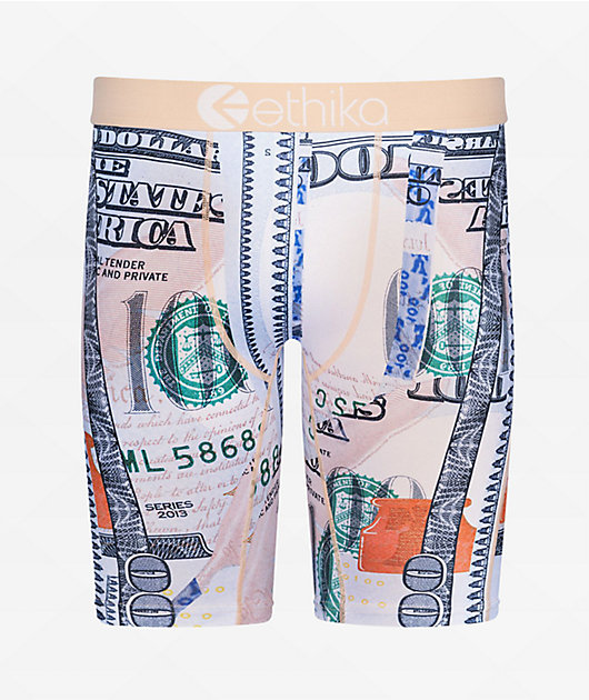 Ethika Kids Blue Hunnids Natural Boxer Briefs