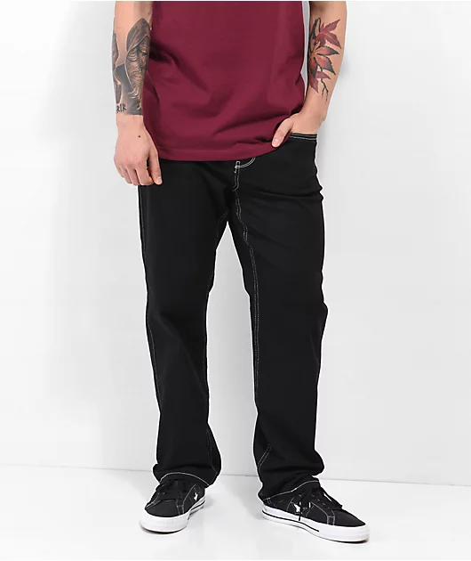 Salem7 Pentagram Black Denim Jeans