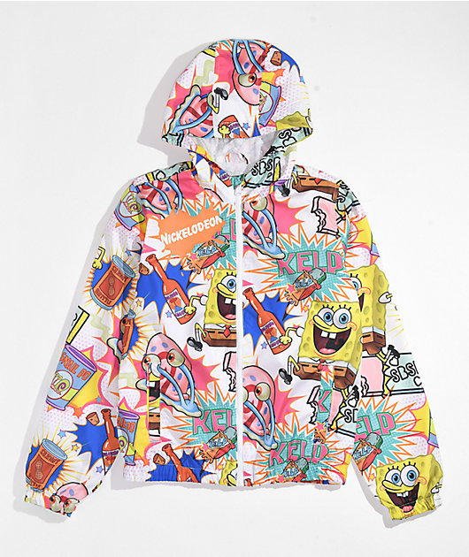 Members Only x Nickelodeon Kids Spongebob White Windbreaker Jacket