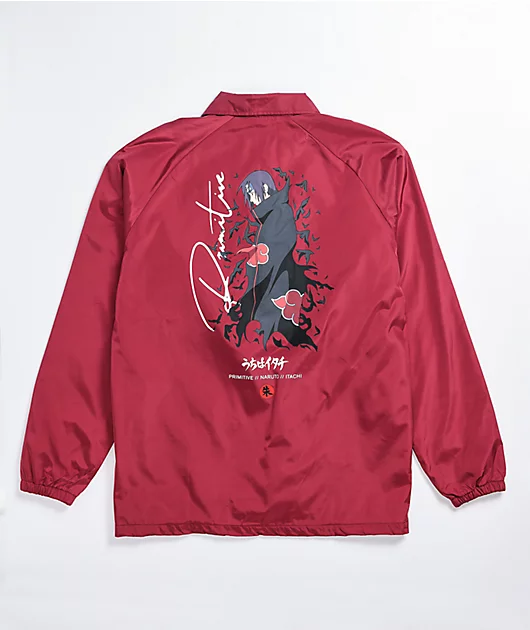 Primitive x Naruto Crows Burgundy Coaches Jacket