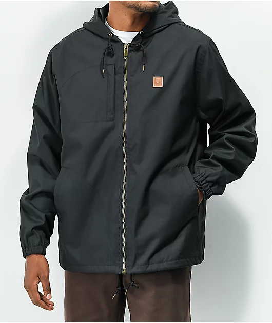 Brixton Claxton Beta Zip Black Windbreaker Jacket