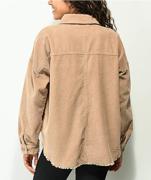 Empyre Aria Tan Corduroy Shirt Jacket