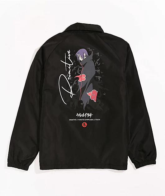 Primitive x Naruto Shippuden Kids Crows Black Coaches Jacket