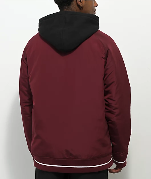 Primitive Two-fer Wine Hooded Varsity Jacket