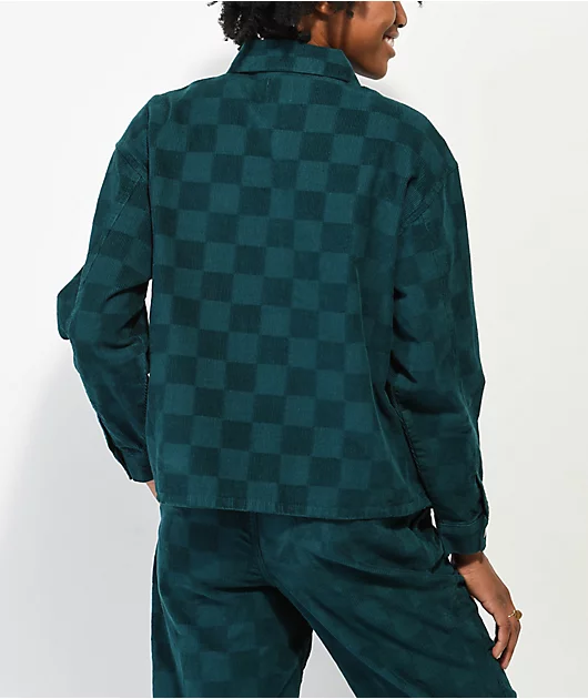 Vans Check It Out Teal Corduroy Shirt Jacket