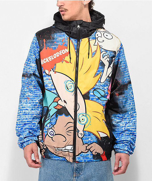 Members Only x Hey Arnold Trippy Black Windbreaker Jacket