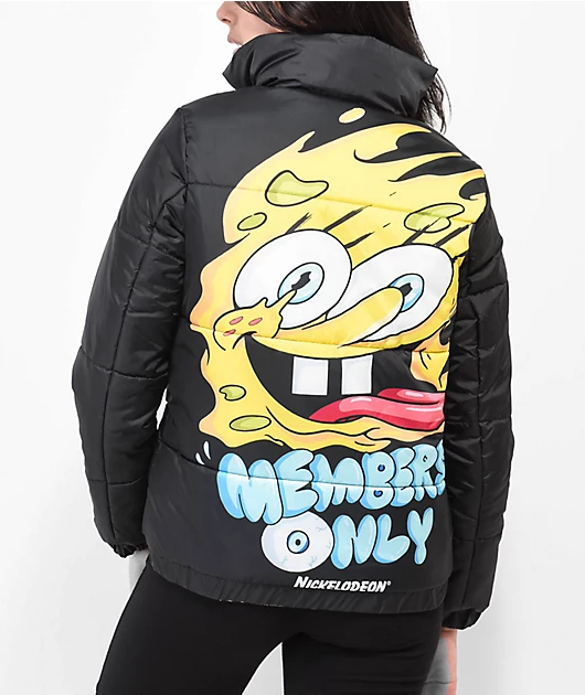 Members Only x Nickelodeon Black Reversible Puffer Jacket