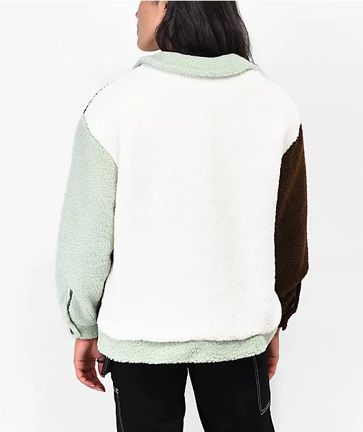 Daisy Street Colorblock Borg Jacket