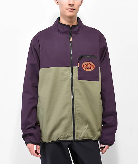 Welcome Seeker Purple & Brown Zip Jacket