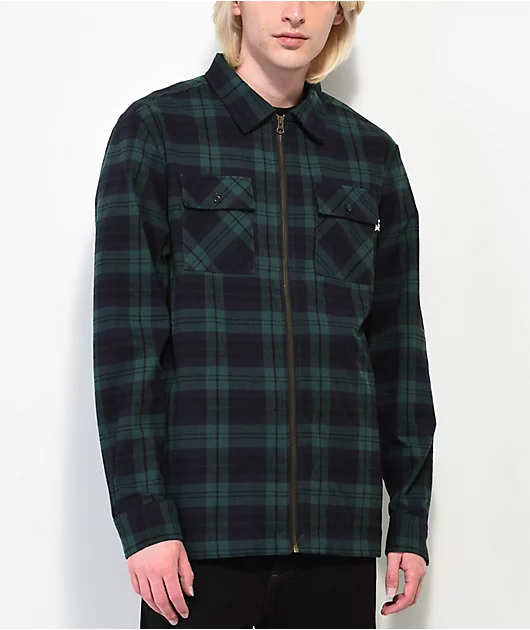 DGK Virtue Navy & Green Flannel Shacket