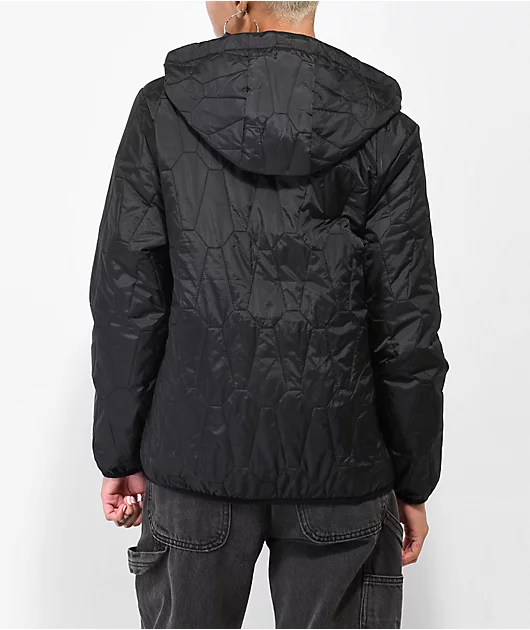 Lurking Class by Sketchy Tank Coffin Black Quilted Windbreaker Jacket