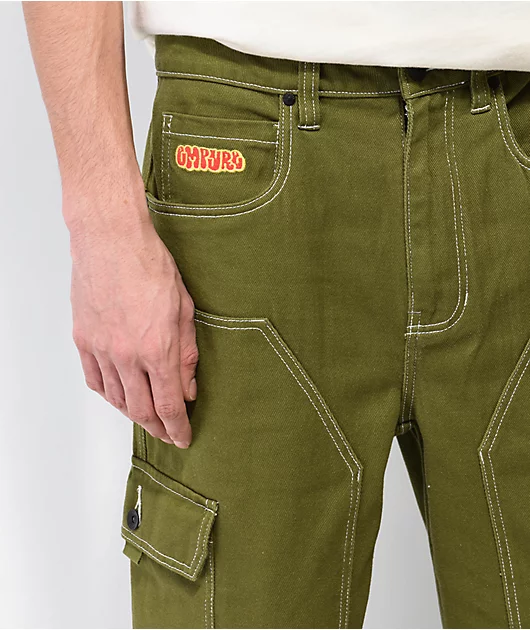 1223-empyre-loose-fit-double-knee-dark-green-cargo-skate-jeans-4.webp Empyre Loose Fit Double Knee Dark Green Cargo Skate Jeans