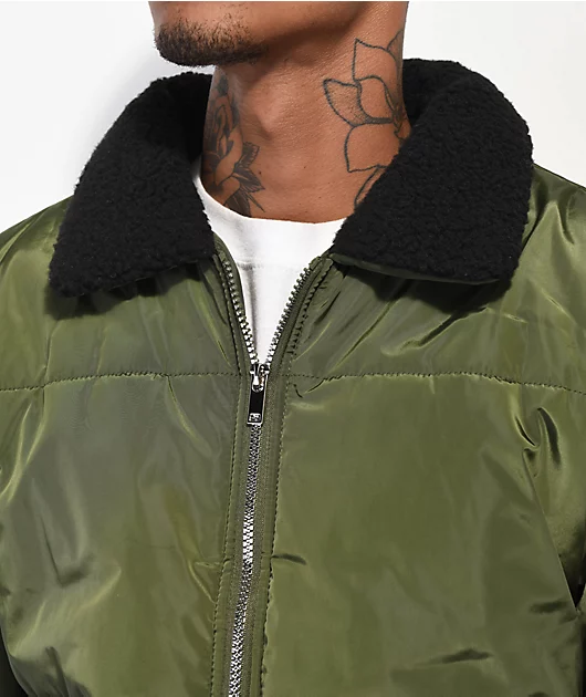 12279-american-stitch-sherpa-collar-olive-puffer-jacket-4.webp American Stitch Sherpa Collar Olive Puffer Jacket