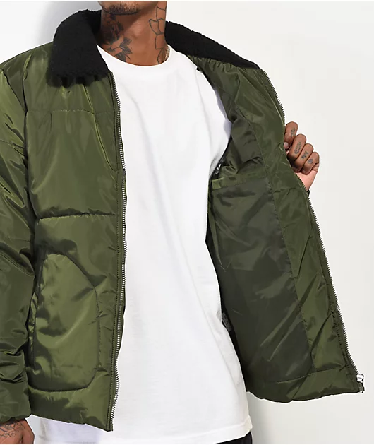 12279-american-stitch-sherpa-collar-olive-puffer-jacket-5.webp American Stitch Sherpa Collar Olive Puffer Jacket