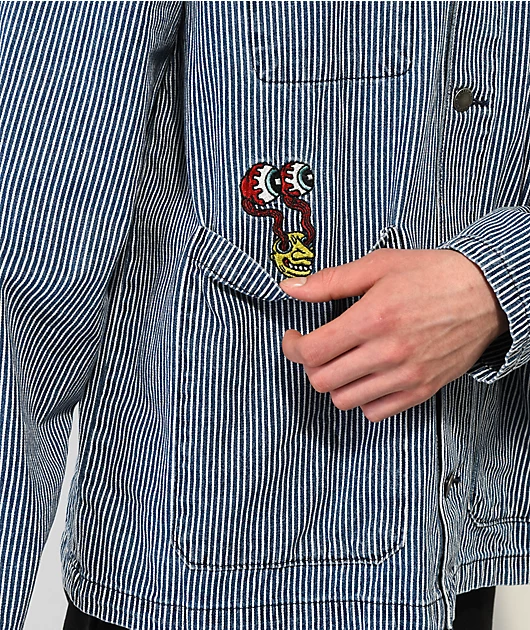 Killer Acid Eye Blue Stripe Chore Jacket