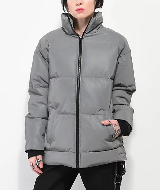 Ninth Hall Shae Reflective Silver Puffer Jacket