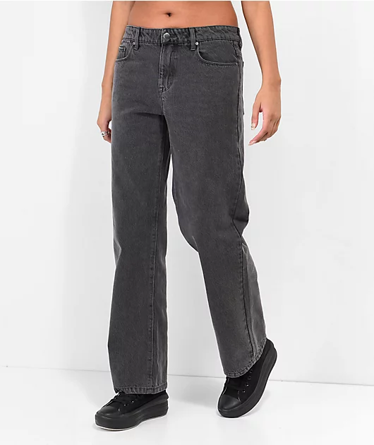 Empyre Zia Black Low-rise Vintage Straight Jeans