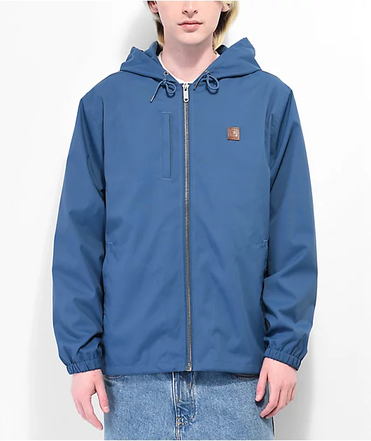 Brixton Claxton Beta Zip Joe Blue Windbreaker Jacket