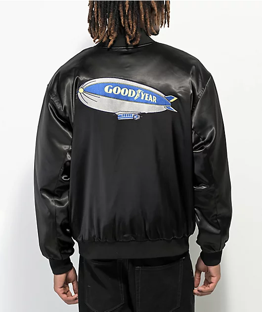 HUF x Goodyear Touring Black Satin Jacket