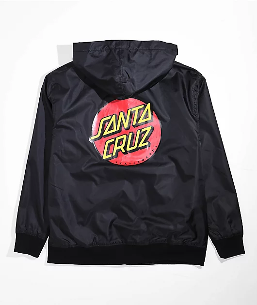 Santa Cruz Kids Dot Black Windbreaker Puffer Jacket
