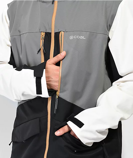 12854-coal-lutsen-grey-black-10k-snowboard-jacket-5.webp Coal Lutsen Grey & Black 10K Snowboard Jacket