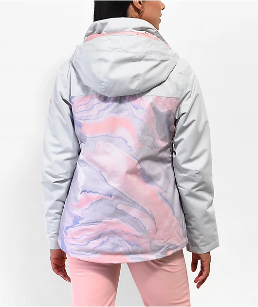 Roxy Jetty Colorblock Pink & Grey 10K Snowboard Jacket