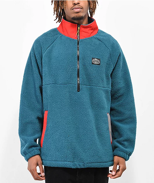 Poler Camp Sherpa Green & Red Anorak
