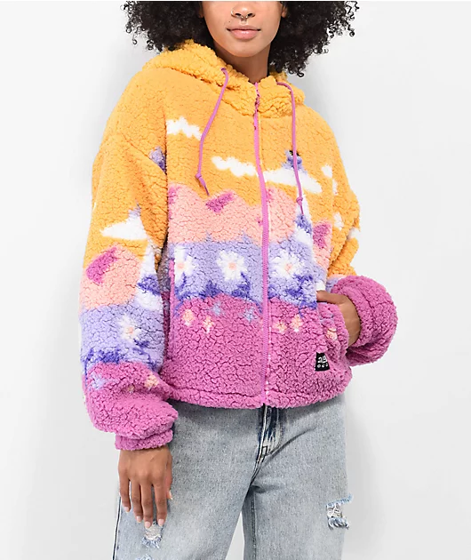 A-Lab Lydia Landscape Pink Zip Hoodie