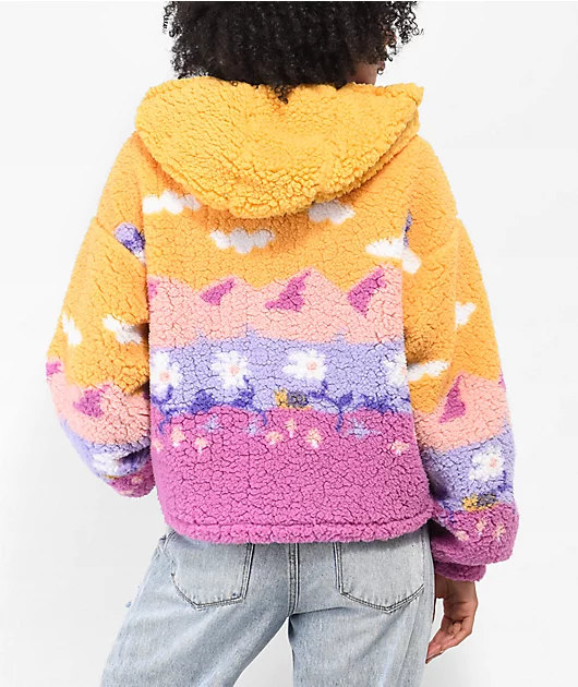 A-Lab Lydia Landscape Pink Zip Hoodie