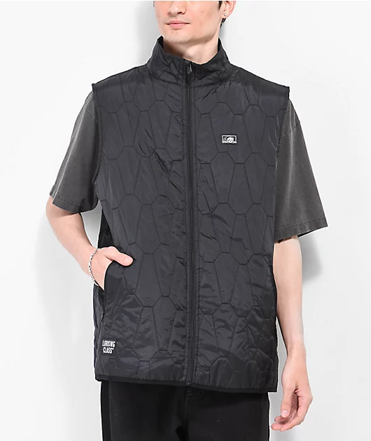 Lurking Class by Sketchy Tank Coffin Quilted Black Vest