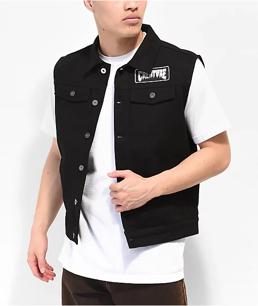 13504-creature-spindel-black-denim-vest-3.webp Creature Spindel Black Denim Vest