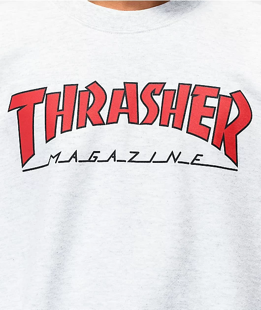 Thrasher Outlined Grey Crewneck Sweatshirt