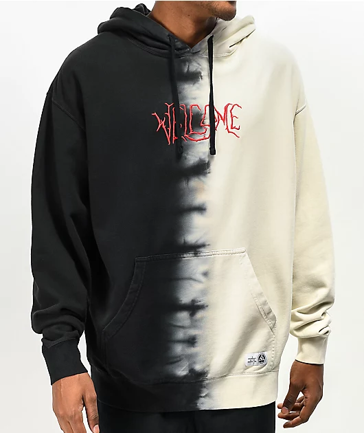 Welcome Chimera Dip-Dyed Bone White & Black Hoodie