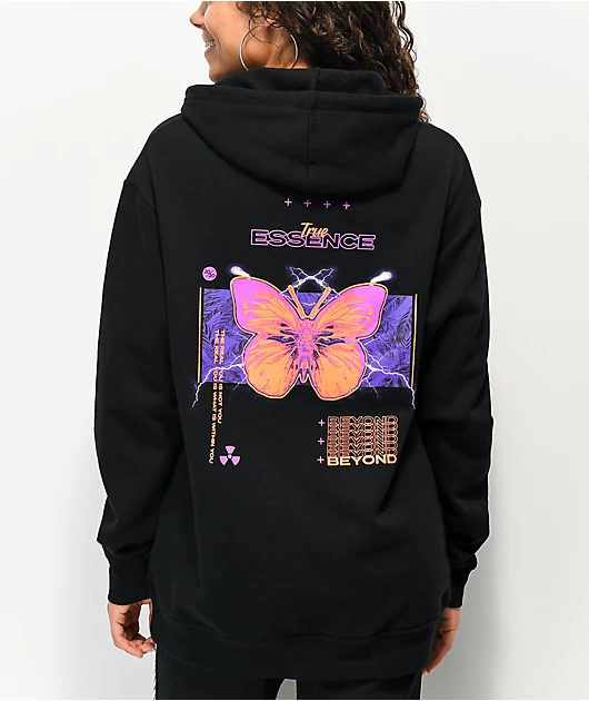 Vitriol Jamison Butterfly Black Oversized Hoodie