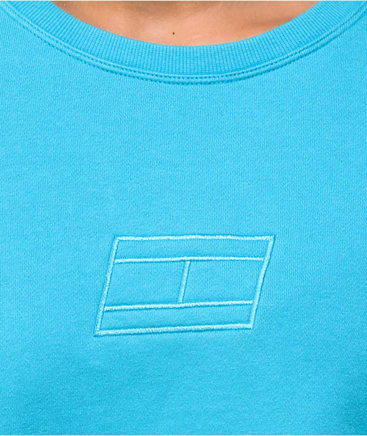 Tommy Hilfiger Scuba Blue Crop Crewneck Sweatshirt