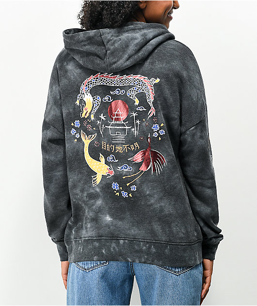 Empyre Fredia Foil Fish Black Tie Dye Hoodie