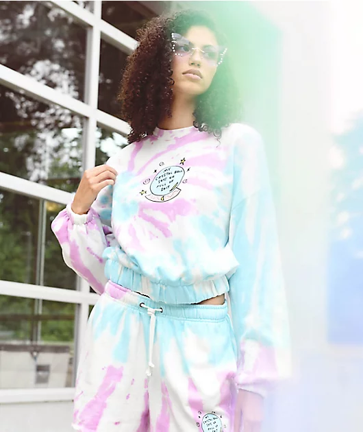 JV by Jac Vanek Crystal Ball Tie Dye Crewneck Sweatshirt