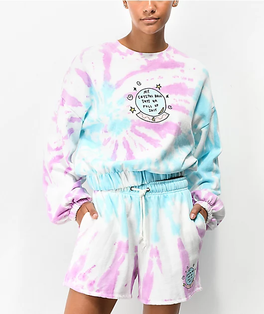 JV by Jac Vanek Crystal Ball Tie Dye Crewneck Sweatshirt