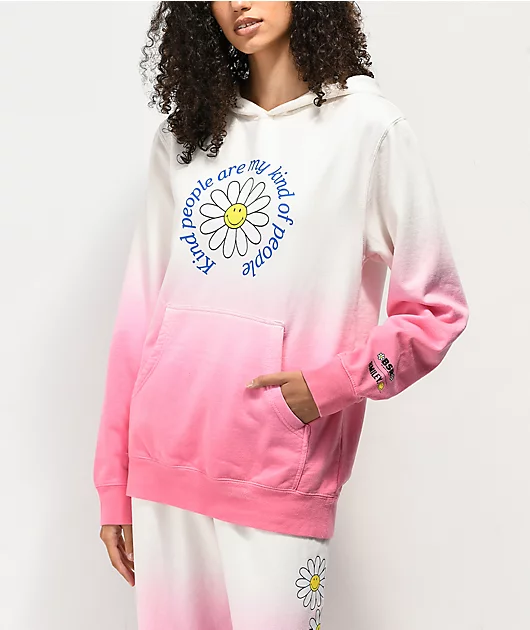By Samii Ryan x Smiley Kind People Pink Dip Dye Hoodie
