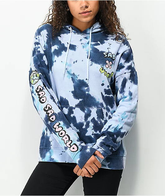A-Lab Freela Sad World Blue Tie Dye Hoodie