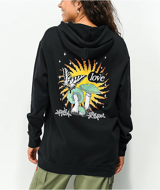 Empyre Jasmine Love Mushroom Black Hoodie
